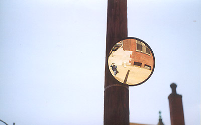 Wide Angle Mirror on Telephone Pole