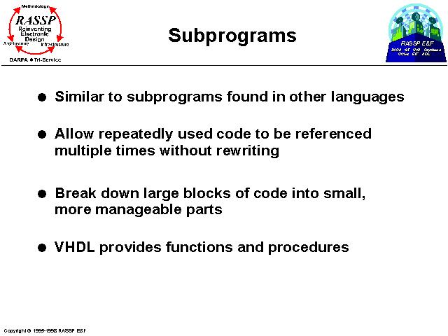 Subprograms